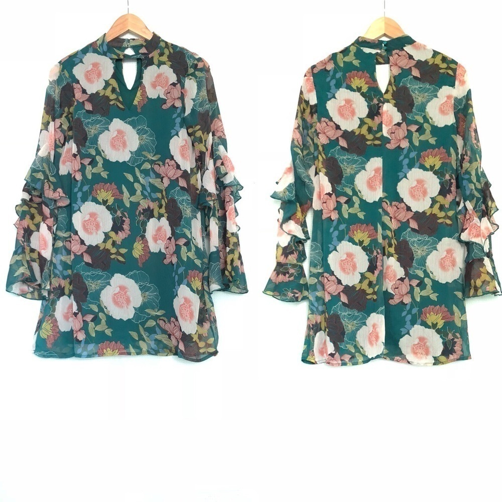 As U Wish Floral Ruffle Bell Sleeve Choker Boho